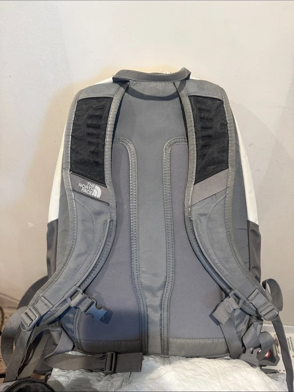 The North Face Double Shot Backpack in White and Gray